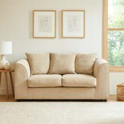Rackhams Casper Chenille Fabric 2 Seater Sofa - Beige - thumbnail 1