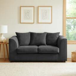 Rackhams Casper Chenille Fabric 2 Seater Sofa - Beige - thumbnail 3