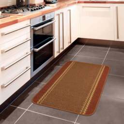 Rackhams Washable Designer Bordered Terra Rug - 116T - 67X100 cm - thumbnail 4