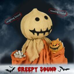 Rackhams 77cm Halloween Scarecrow Decoration, Outdoor Activated Prop with Light Up Eyes, Sound Activated - thumbnail 4