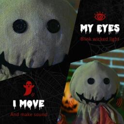 Rackhams 77cm Halloween Scarecrow Decoration, Outdoor Activated Prop with Light Up Eyes, Sound Activated - thumbnail 5