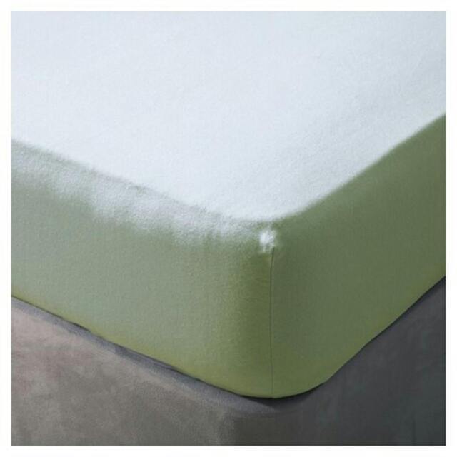Rackhams Cotton Fitted Sheet - Apple Green - Apple Green - Narrow Double - 100% Cotton - image 1