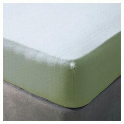Rackhams Cotton Fitted Sheet - Apple Green - Apple Green - Narrow Double - 100% Cotton - thumbnail 2