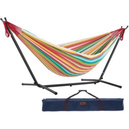 Rackhams Double Cotton Hammock with Stand (280cm) - Salsa