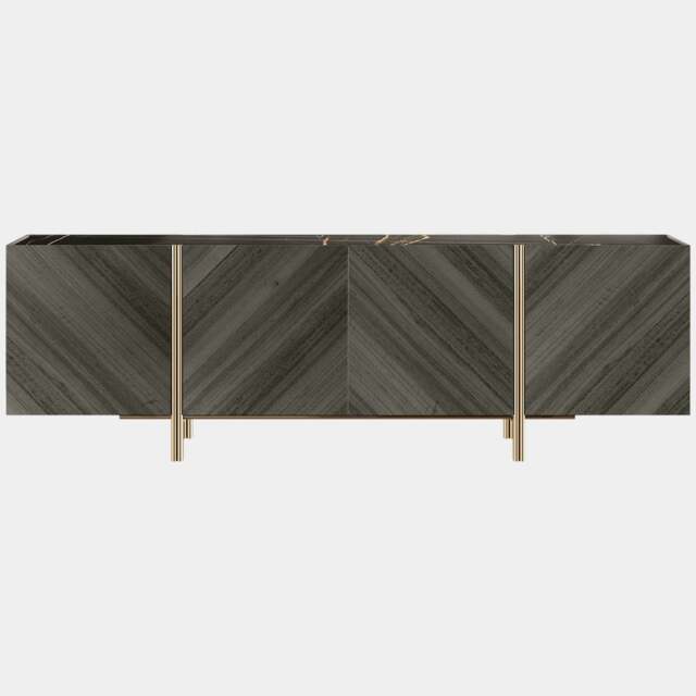 Rackhams Edge Sideboard with Eucalyptus Veneer & Marble Top - image 1