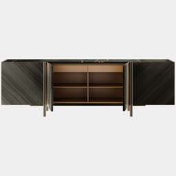 Rackhams Edge Sideboard with Eucalyptus Veneer & Marble Top - thumbnail 2