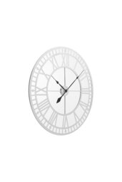 Rackhams 80cm Dia Silver Roman Numerals Metal Wall Clock - Silver - thumbnail 3