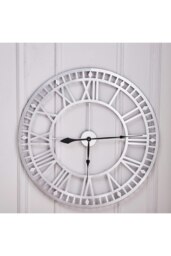 Rackhams 80cm Dia Silver Roman Numerals Metal Wall Clock - Silver - thumbnail 5