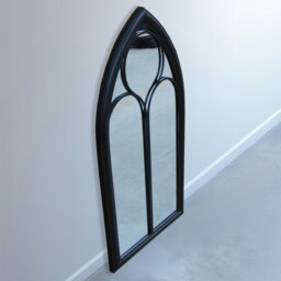 Rackhams Milton Black Metal Frame Arch Window Wall Mirror 112cm x 61cm - Brown - thumbnail 5