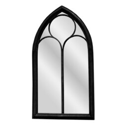 Rackhams Milton Black Metal Frame Arch Window Wall Mirror 112cm x 61cm - Brown - thumbnail 6
