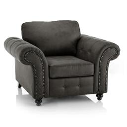 Rackhams Oakland Living Room Furniture Range - Vintage Black - Armchair