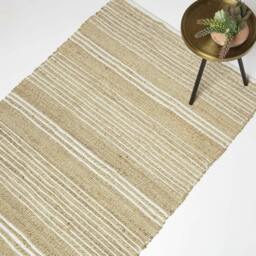 Rackhams Arlyn Natural Striped Handwoven Jute Rug - 120 x 170 cm - thumbnail 1