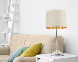 "Rackhams Contemporary Cream Cotton 10"" Table/Pendant Lamp Shade with Shiny Copper Inner" - thumbnail 5