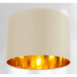 "Rackhams Contemporary Cream Cotton 10"" Table/Pendant Lamp Shade with Shiny Copper Inner" - thumbnail 2
