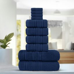 Rackhams Luxury Everyday 100% Cotton Towels - Super Absorbant and Soft - Navy - Navy - Bath Towel