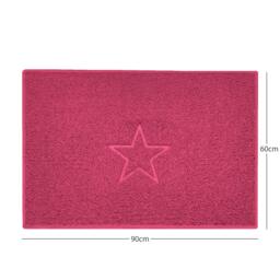 "Rackhams ""Star"" Embossed Loofah Textured Spaghetti Doormat - Pink - 90cm x 60cm - Yes (Suitable for Indoors)" - thumbnail 1