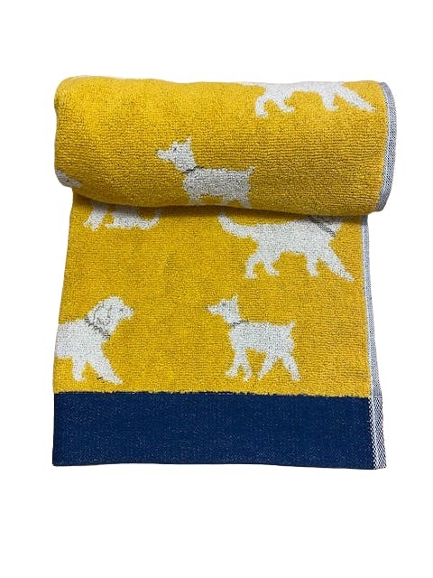 Rackhams Dog 2 Pack Cotton Hand Towels - Yellow - image 1