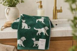 Rackhams Dog 2 Pack Cotton Hand Towels - Yellow - thumbnail 5