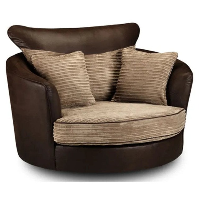Rackhams Tango Living Room Furniture Range - Brown & Mocha - Swivel Chair - image 1