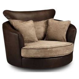 Rackhams Tango Living Room Furniture Range - Brown & Mocha - Swivel Chair