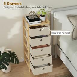 Rackhams Chest of Drawers, 4 Drawers Dresser with Bamboo Frame - thumbnail 5