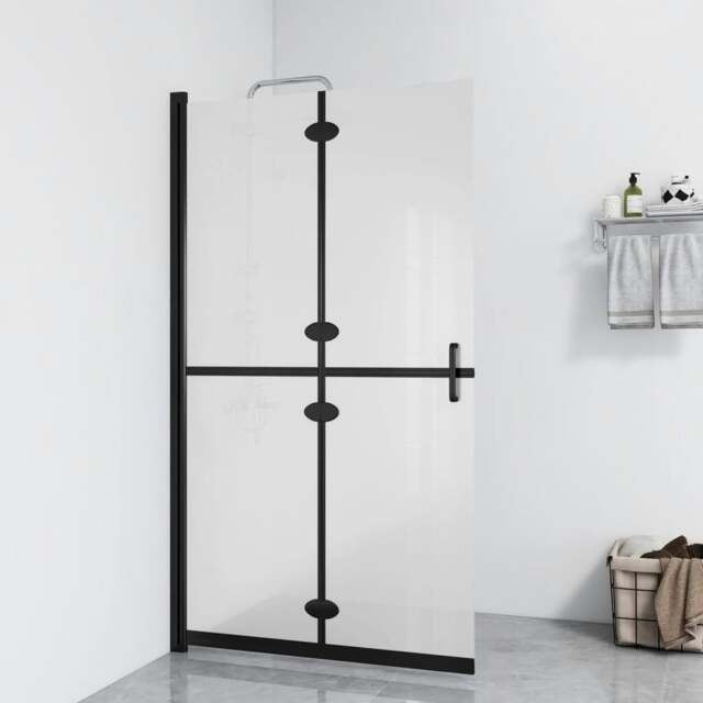 Rackhams Foldable Walk-in Shower Wall Frosted ESG Glass 80x190 cm