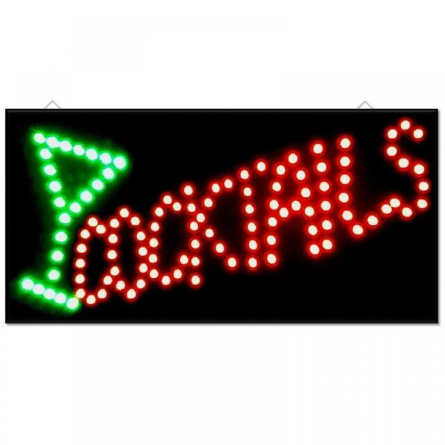 Rackhams Led Bar Sign Cocktail Drinks Pub Club Window Shop Display Light Lamp 48cmx24cm - Led bar Sign - image 1