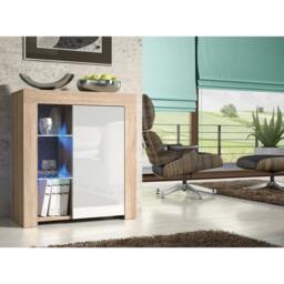 Rackhams Distinctive 83cm Cabinet Cupboard Sideboard with White High Gloss Door and Free LED Lights - thumbnail 3