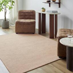 Rackhams Mystique-Hand Loomed Tan Wool Modern Rug - 183 x 274 cm