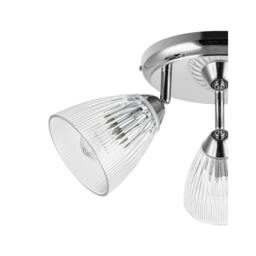 Rackhams Athella Bathroom 3 Light Ribbed Glass Spotlight - Chrome - thumbnail 5