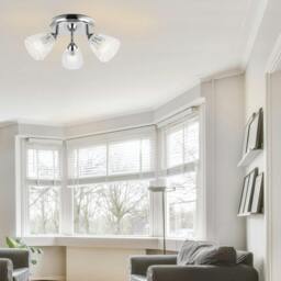 Rackhams Athella Bathroom 3 Light Ribbed Glass Spotlight - Chrome - thumbnail 2
