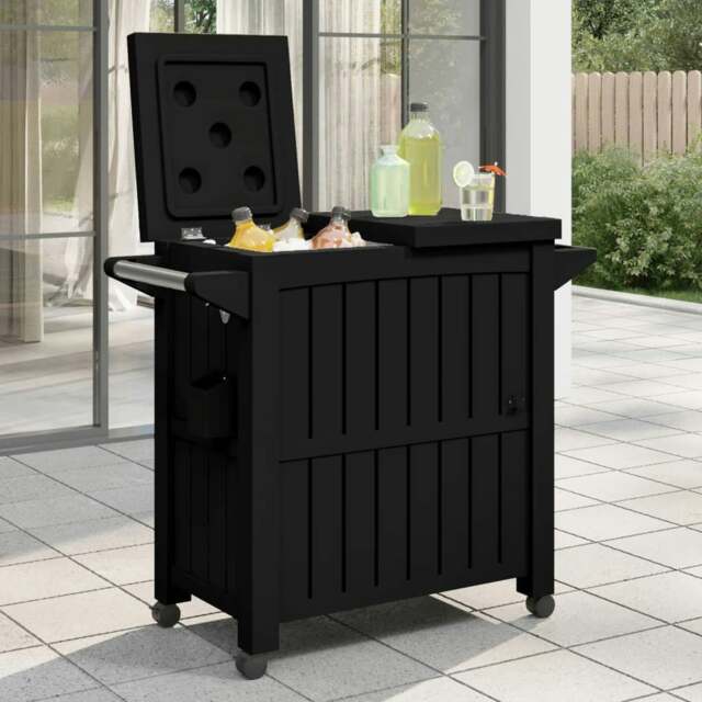 Rackhams 3-in-1 Serving Cart Black Polypropylene