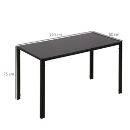 Rackhams Modern Rectangular 4 Seater Dining Table with Tempered Glass Top - thumbnail 4
