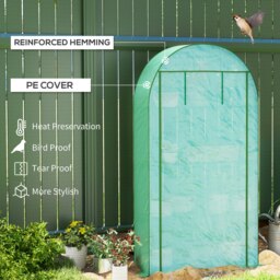 Rackhams 4 Tier Mini Greenhouse with Reinforced PE Cover, Green - thumbnail 3