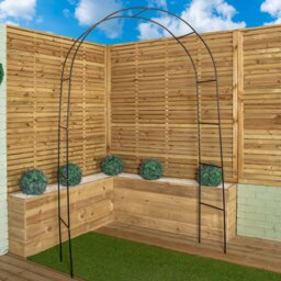 "Rackhams 2.4m (7ft 10"") Coated Steel Metal Garden Rose Arch / Trellis"