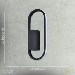 Rackhams Modern Feature Style LED Wall Lighting Fitting in Matte Black Metal - thumbnail 6
