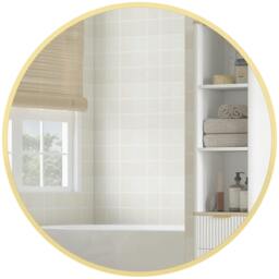 Rackhams Wall Mirror for Living Room, 61 cm Circle Bathroom Mirror, Gold Tone - 61cm x 61cm x 1cm - Modern - Gold Tone - thumbnail 2