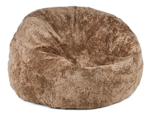 Rackhams Round Sheepskin Bean Bag - Short Wool - Medium - Large - Taupe - D74 x 73 cm - image 1
