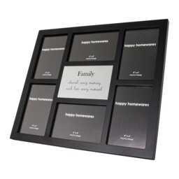 Rackhams Modern Black Multi Collage Picture Frame with Family Wording and Cute Phrase - thumbnail 2