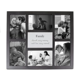Rackhams Modern Black Multi Collage Picture Frame with Family Wording and Cute Phrase - thumbnail 1