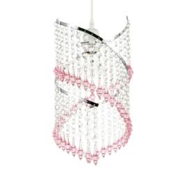 Rackhams Modern Spiral Waterfall Pendant Shade with Pink and Clear Acrylic - thumbnail 4