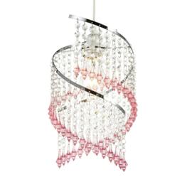 Rackhams Modern Spiral Waterfall Pendant Shade with Pink and Clear Acrylic - thumbnail 2