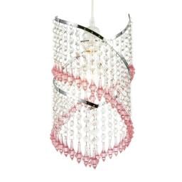 Rackhams Modern Spiral Waterfall Pendant Shade with Pink and Clear Acrylic - thumbnail 5