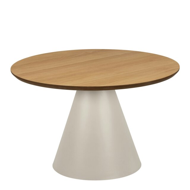 Rackhams Soli Low Round Coffee Table in Oak/Grey 65x43cm - 1 - Oak/Grey - Brown - image 1