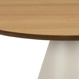 Rackhams Soli Low Round Coffee Table in Oak/Grey 65x43cm - 1 - Oak/Grey - Brown - thumbnail 3