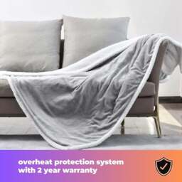 Rackhams Heated Throw Electric Blanket 6 Heat and 3 Timer Auto Shut Off - Digital Control - Machine Washable - Light Pink - thumbnail 6