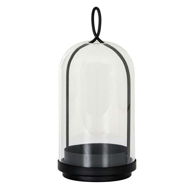 Rackhams Nysa Candle Lantern - Black - Black - 25cm x 15cm x 15cm - 100% Mixed - image 1