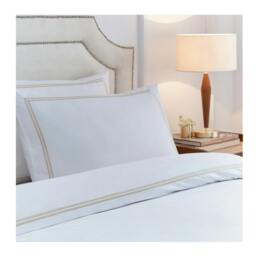 Rackhams Elara Reversible Cotton Embroidered Duvet Cover Set - Champagne - Double - Champagne - 100% Cotton - thumbnail 3