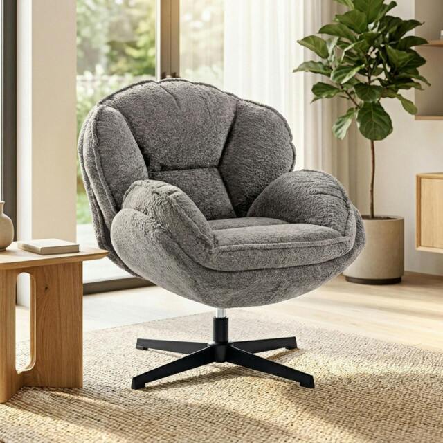 Rackhams Accent Chair with Swivel for Living Room - Grey - image 1