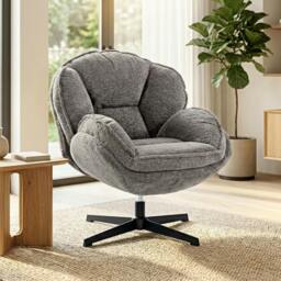 Rackhams Accent Chair with Swivel for Living Room - Grey